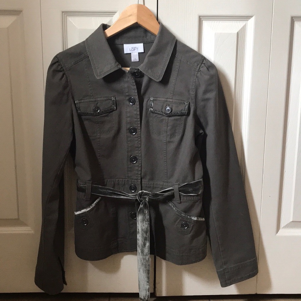 Loft Velvet Belted Utility Jacket
